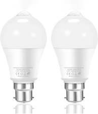 Boxlood PIR Motion Sensor Light Bulb, B22 Bayonet, 100W Equivalent, 3000K Warm