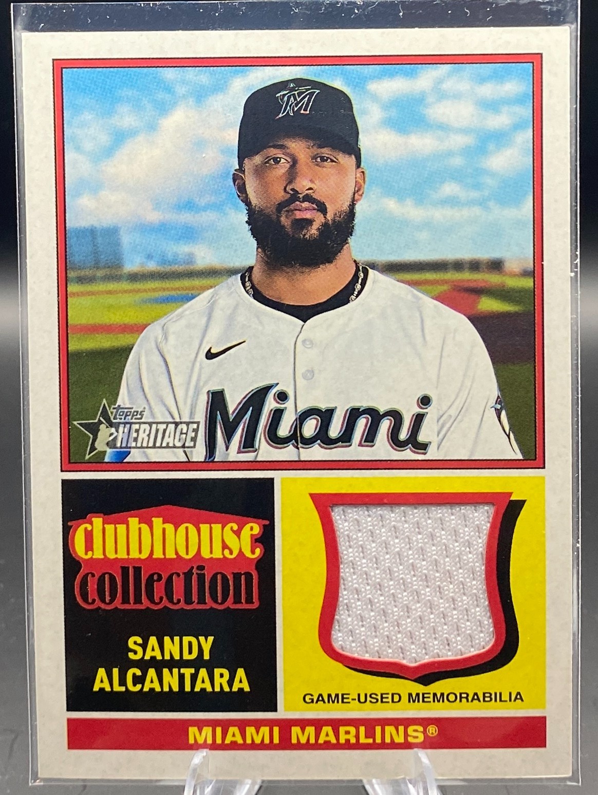 2025 Topps Heritage Sandy Alcantara MARLINS Clubhouse Collection Relic #CCR-SA