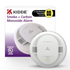 Kidde Smoke & Carbon Monoxide Detector, AA Battery Powered, LED Warning Light