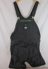 Liberty Bib Overalls-Mens 44x30-Gray Canvas Relaxed Fit-Utility Pockets-EUC