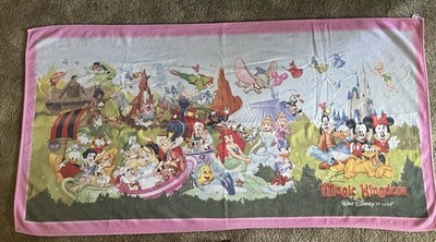 Disney World Magic Kingdom Beach Towel 31x59 Some Damage Read Description