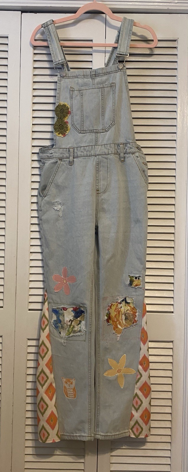 Handmade Patchwork Upcycled Boho Hippie Wide Leg … - image 1