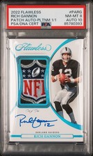 2022 Flawless Rich Gannon Patch Auto NFL Shield Platinum #PA-MA 1/1 PSA 8/10