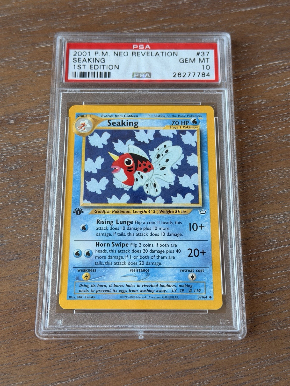2001 Pokemon Neo Revelation 1st Edition Seaking #37 PSA 10 GEM MINT WOTC