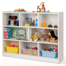Toy Storage Organizer for Kids Wood Bookcase 8-Section School Classroom Cabinet
