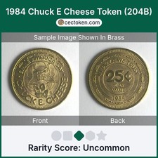 1984 Chuck E Cheese Token (204B) Brass 25mm Uncommon