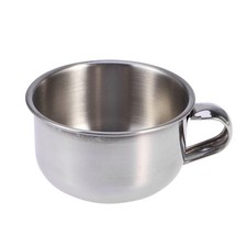 Shaving Cup with Handle Silver Stainless Steel Durable Razor Bowl for Shaving