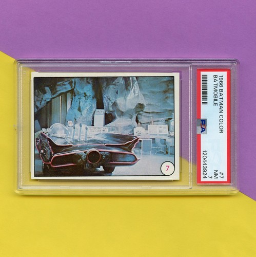 1966 Topps Batman Bat Laffs #7 Batmobile — PSA 7