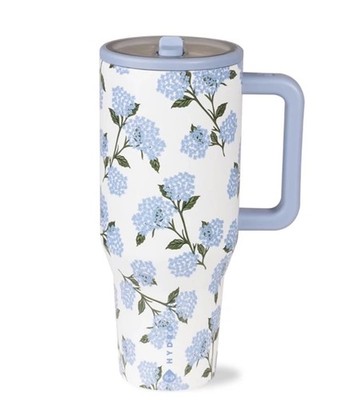 Hydrojug Floral Collection Hydrangea Blue Traveler 40oz Tumbler