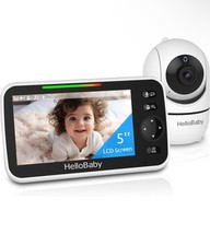 HelloBaby No WiFi Baby Monitor 5'' Screen, 30H Battery, PTZ Camera, VOX, 2-Way