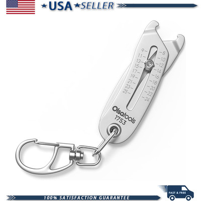 Bolt Size Finder Keychain, Metric SAE Gauge, 8-25mm, Part 1753, Dual-Sided Porta
