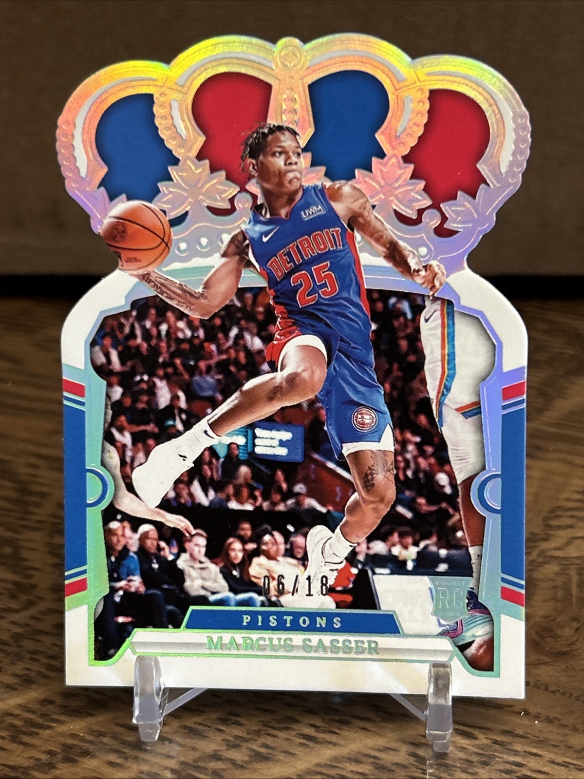 2023-24 Crown Royale Marcus Sasser #37 Rookie Silver International /18 Pistons