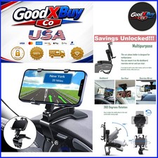 Universal Car Phone Holder Mount, 360 Rotation Dashboard Phone Clamp for iPh...