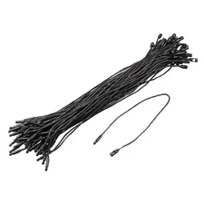 100 x Wax Rope Hang Tag String Snap Lock Price Tag Fastener Ties Black 7.8 Inch