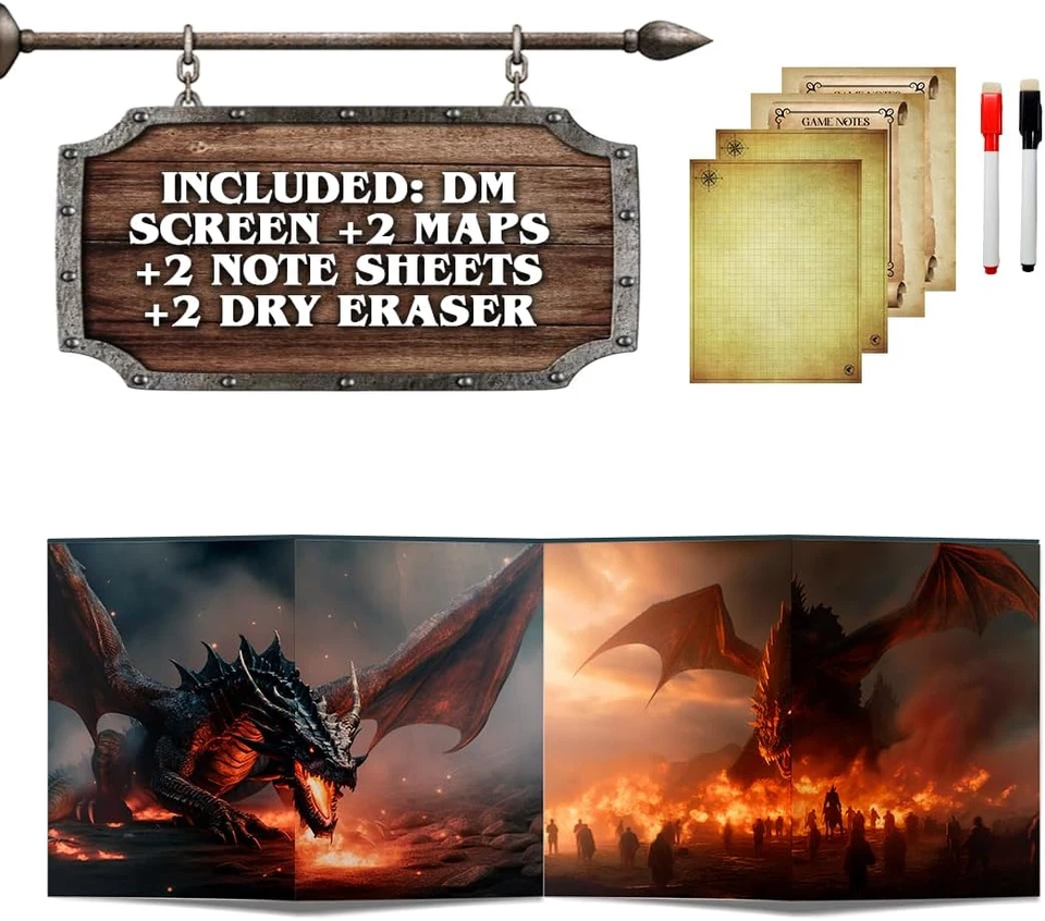 Dungeon, Schermo Del Dungeon Master, DM Screen, Dungeons and Dragons, D&D 5E, DN - Immagine 2 di 4