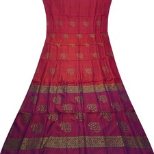 Vintage Red Pink Sarees 100 Pure Silk Zari Handwoven Sari 5YD Craft Fabric