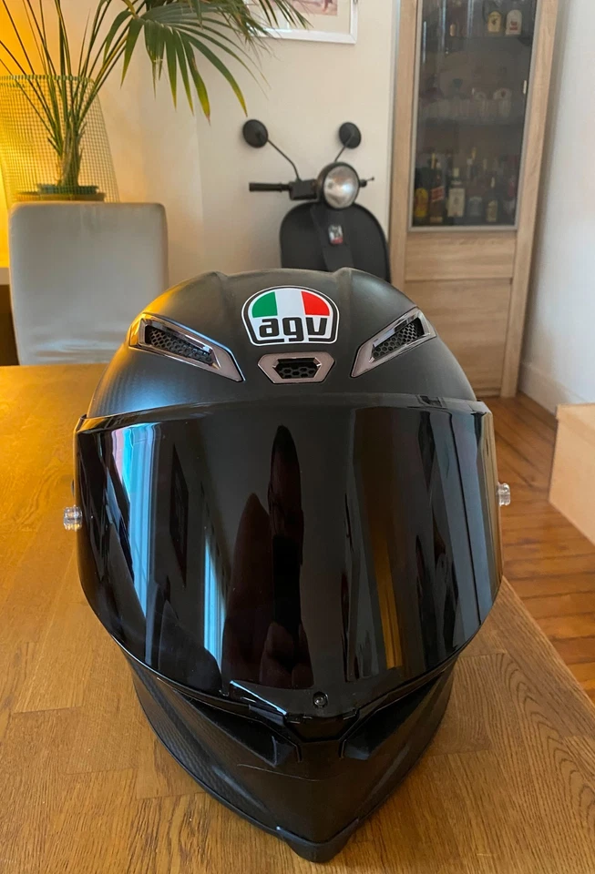 casque moto agv pista noir carbone taille M - Photo 3/4