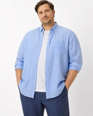 Men Brax Shirt Blue Linen 3XL - Bild 1 von 4