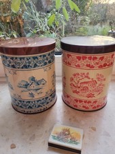 2 Eduscho Vintage Kaffeedosen (Blau/Rot) für Sammler