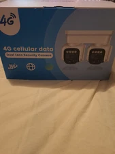 4G LTE Cellular Solar Security Camera, Dual Lens 360° Modern Minimalist white 