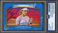 2017 UD Goodwin Champions #82 Eugenie Bouchard Signed Blue Rookie Card PSA AUTO