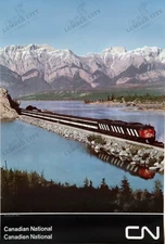 1970 Canadian National Railway Train Travel Poster Jasper Alberta CN Art