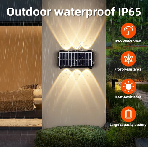 LAMPADA SOLARE DA PARETE CON 10 LED LUCE FREDDA PER ESTERNI GIARDINO E MURO - Foto 3 di 5