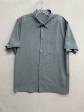 Vuori Shirt Mens Large Blue Bridge Short Sleeve Button Down Performance Flex