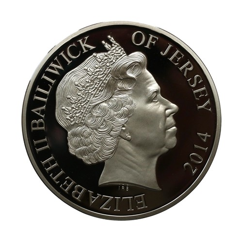 Flechas rojas de diez libras 2014 £10 5 oz exhibición número 50 prueba de plata #F11 - Imagen 2 de 3