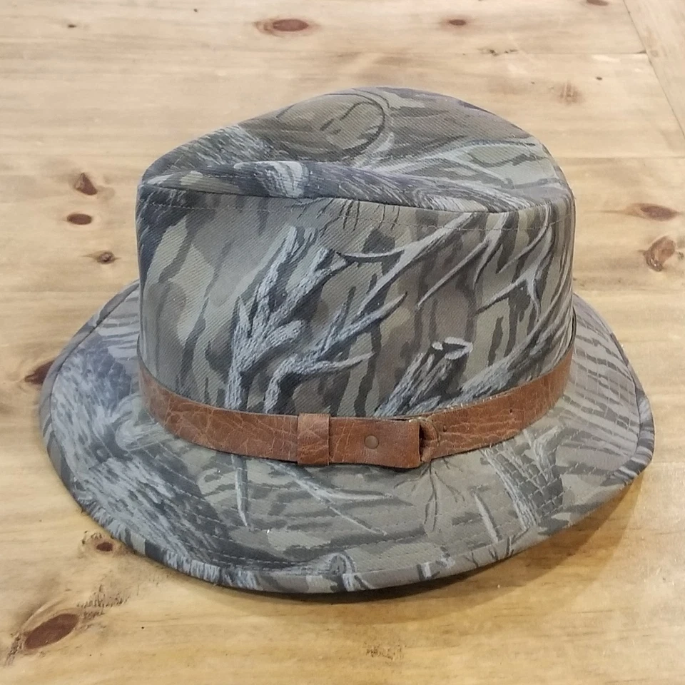Vintage Hunting Fedora Hat Size M Camo Camouflage Haas Outdoors Made USA - Image 2 of 4