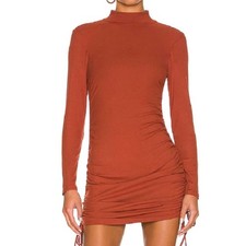 BB Dakota by Steve Madden NWT All Glowed Up Ruched Ribbed Dress in Spice - M