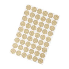 54Pcs Screw Hole Cover Stickers 21mm Dia 1Sheet PVC Khaki with Wood Grain