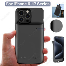 Battery Charger Case Power Bank TPU Cover For iPhone 17 16 15 14 13 12 11 X XR 8