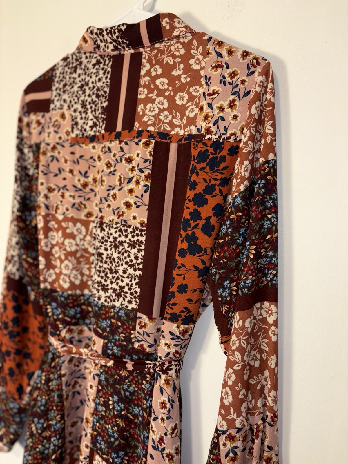 NANETTE LEPORE Button Up Patchwork Shirtdress Tie… - image 5