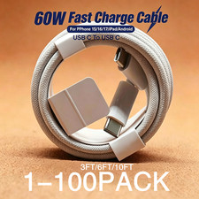 For iPhone Air 16 17 15 Pro USB-C to Type C Cable Fast Charger 3/6/10FT Cord Lot