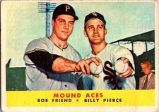 1958 Topps #334 Mound Aces (Bob Friend / Billy Pierce)