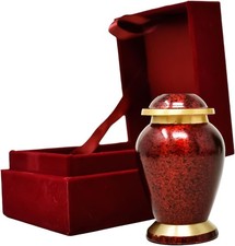 Mini Cremation Urn for Human Pet Ashes Red Keepsake 3 Inch Small Memorial Gift