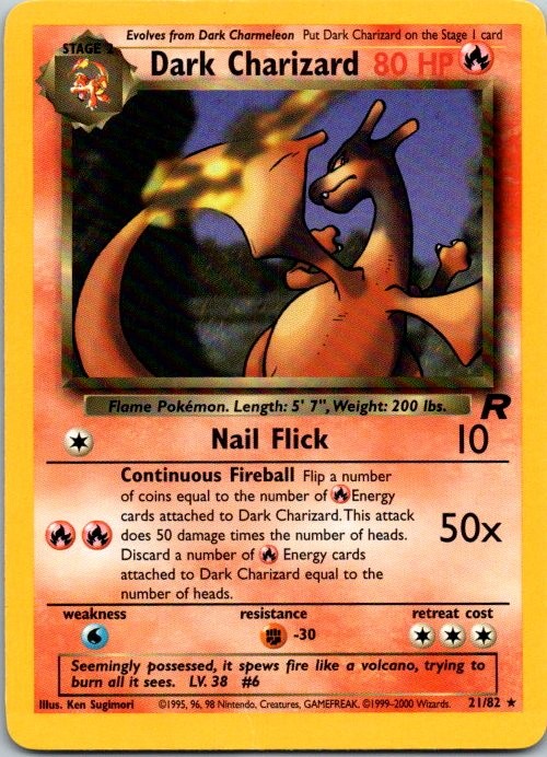 Dark Charizard (21) 21/82 Team Rocket Pokemon Card NM