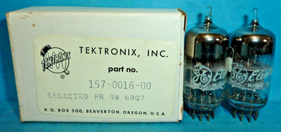 2 GE 6BQ7 Tubes Grey Plates Halo Getter Matched Pair for Tektronix