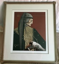 Dante and Beatrice by Michael Parkes Original Stone Lithographs Archival Qual.