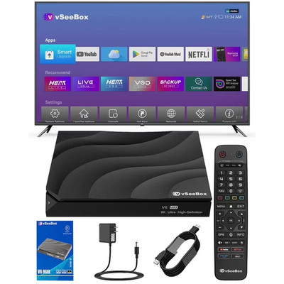 Brand New vSeeBox V6 Max Android 12 TV Box 4GB 64GB Storage Wireless Streaming