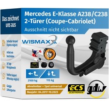 ANHÄNGERKUPPLUNG für E-Klasse Coupe Cabriolet ab 17 abnehmbar GDW +7p E-Satz ABE