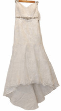 Davids bridal womens size 14 wedding dress white lace strapless