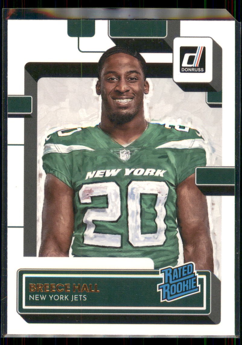 2022 Donruss Breece Hall Rated Rookies Portrait #314 New York Jets