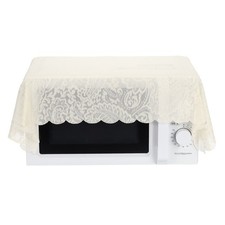 Printed Lace Dust Cover, 19.7x27.6 Inch Floral Microwave Oven Cloth Cover, Beige