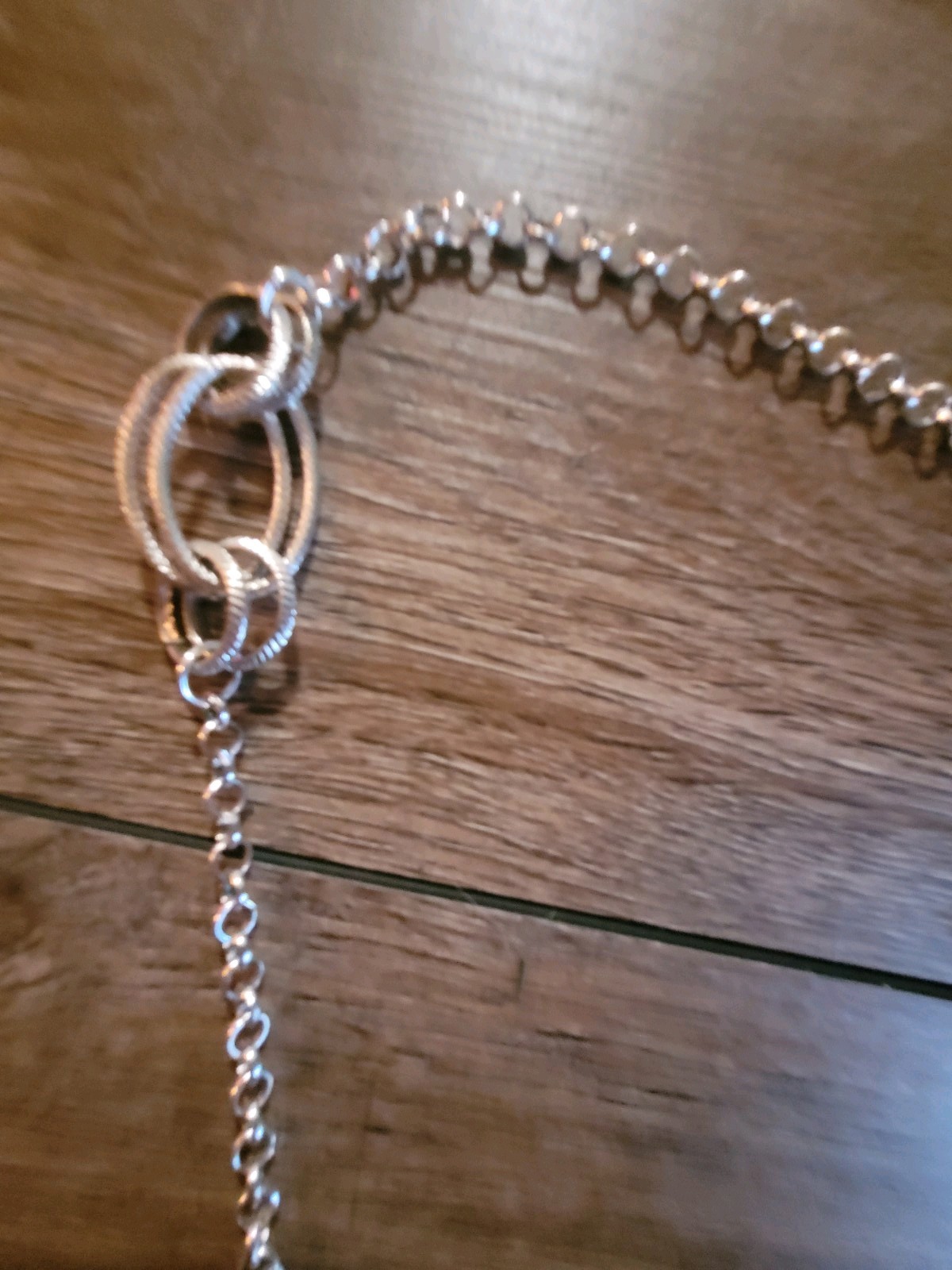 Silver Tone Stationed Necklace Stackable Layer Ne… - image 5