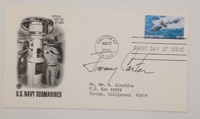  Jimmy Carter Signed U. S. Navy Submarine First Day Cover