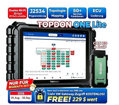 10,1''TOPDON One Lite KFZ OBD2 Diagnosegerät Profi Alle System Deutsch ECU Coding