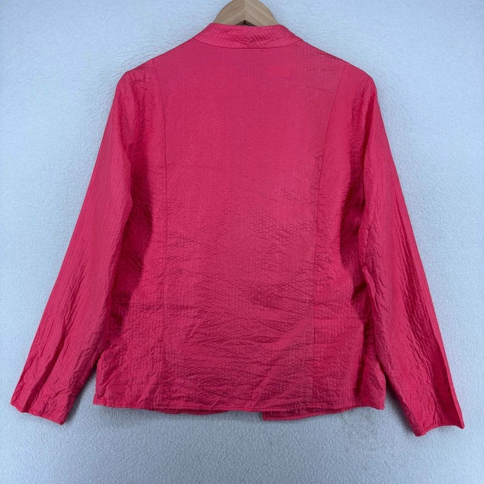 GO шелк куртка M 100% шелк Habutai выстеганная открытый передний блейзер с подкладкой розовый - Изображение 3 из 4