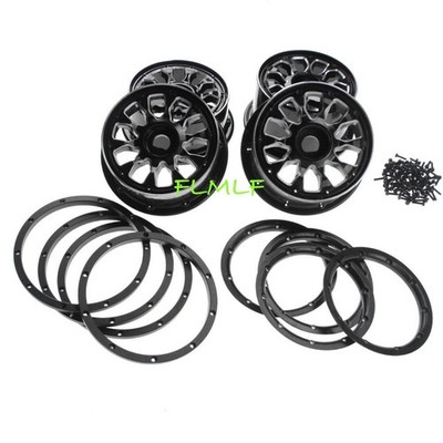 FLMLF Aluminum Alloy Wheel Rims Set Fits 1/5 RC HPI Rovan KM Baja 5B SS Buggy